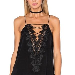 #325 Cami NYC Charlie Cami in Black with Lace Trim
